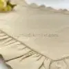 Naturel fırfırlı keten kumaş masa örtüsü zarif tasarımı ile