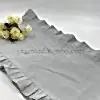 Naturel fırfırlı keten kumaş masa örtüsü zarif tasarımı ile